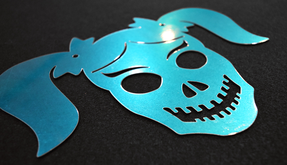 Girl Skull coated with Candy Teal
