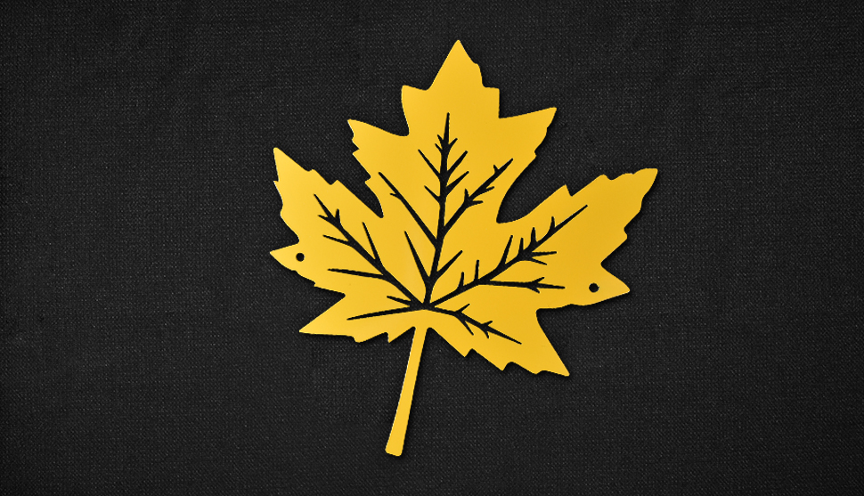 Maple Leaf coated in RAL 1028 - Melon Yellow