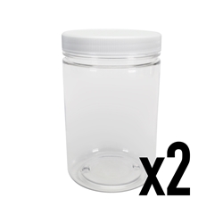 1 lb. Empty Container - Clear (2 pack) 1 lb Empty Container, bottle, bottles