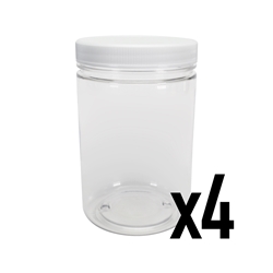 1 lb. Empty Container - Clear (4 pack) 1 lb Empty Container, bottle, bottles