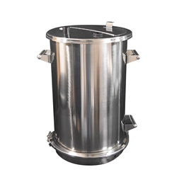 50 lb Stainless Steel Fluidization Hopper fluidization, hopper, keg, fluidizer, powder