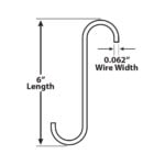 6" S-Hooks .062" (Pack of 25)